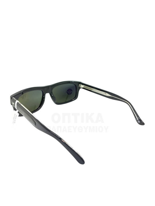 Unisex Sunglasses with Horn-Rimmed Frame Pure Grey Polarized