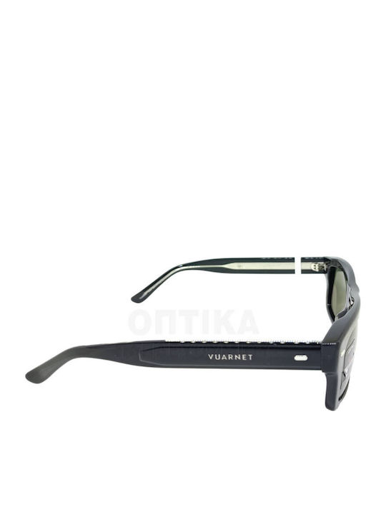 Unisex Sunglasses with Horn-Rimmed Frame Pure Grey Polarized