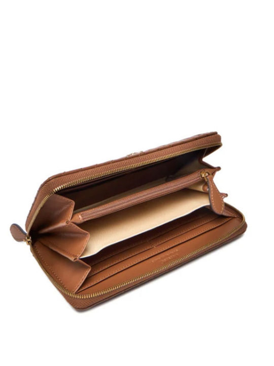 Leather Women's Card Wallet Brown