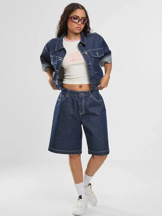 Women's Cotton Short Sleeve Blouse Blue