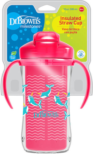 Dr. Brown's Toddler Cup with Handles and Straw Plastic 300ml for 12m+
