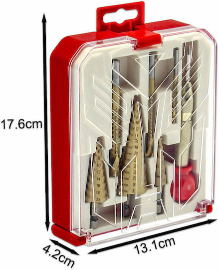 Set Of 7 Conical HSS Drills For Metal Wood Glass And Tiles 0-94mm Ee11085