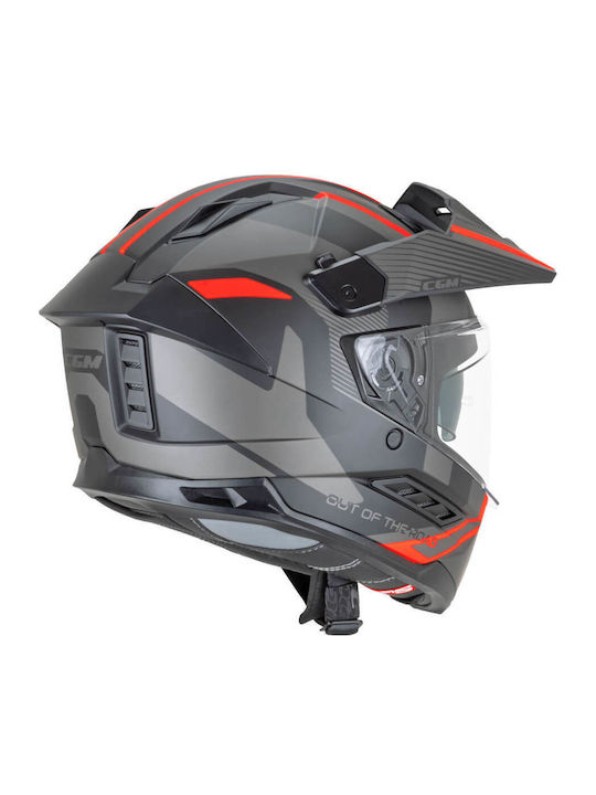 CGM Ranger 366G On-Off με Sun Visor ECE 22.06 Black / Red Fluo Matt