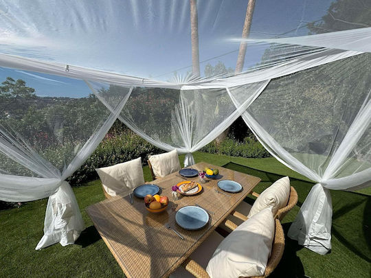 Cuib De Țânțari Pentru Camping De Grădină 3x3 M Albă Verandă Kiosc Sau Atrium Protecție Insecte