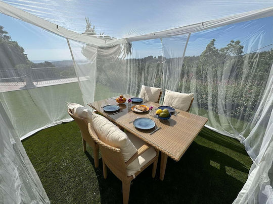 Cuib De Țânțari Pentru Camping De Grădină 3x3 M Albă Verandă Kiosc Sau Atrium Protecție Insecte