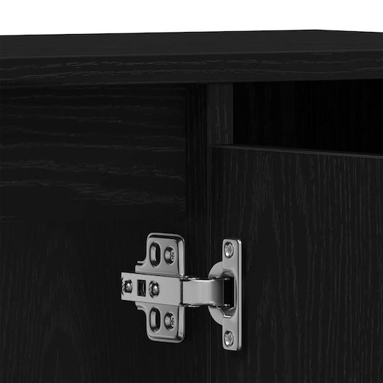 vidaXL Waschtisch mit Waschbecken L80xB33xH60cm Black Oak