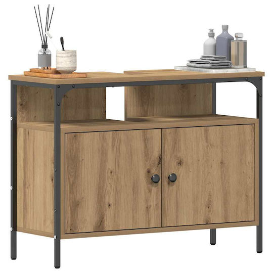 vidaXL Countertop with Sink L80xW30xH60cm Walnut