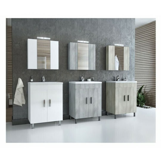 Drop Roma 60 Countertop with Sink & Mirror Glossy Lacquer L60xW39xH80cm White