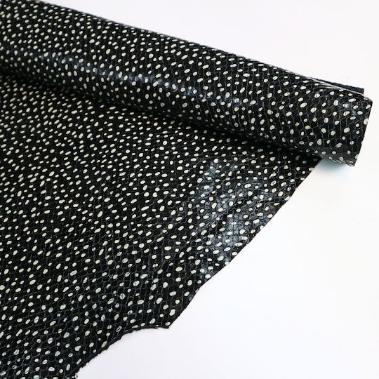 Suede Leather Snake Dot 0.50-0.55m² Black Ssd216