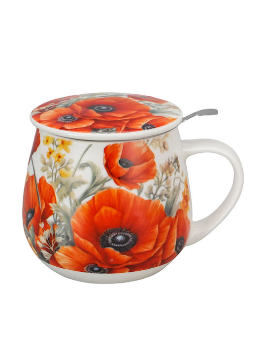 Tea Cup Made of Porcelain Red
