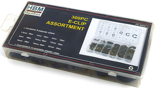 Set Siguranțe Tip Metric E-clip 300 Bucăți