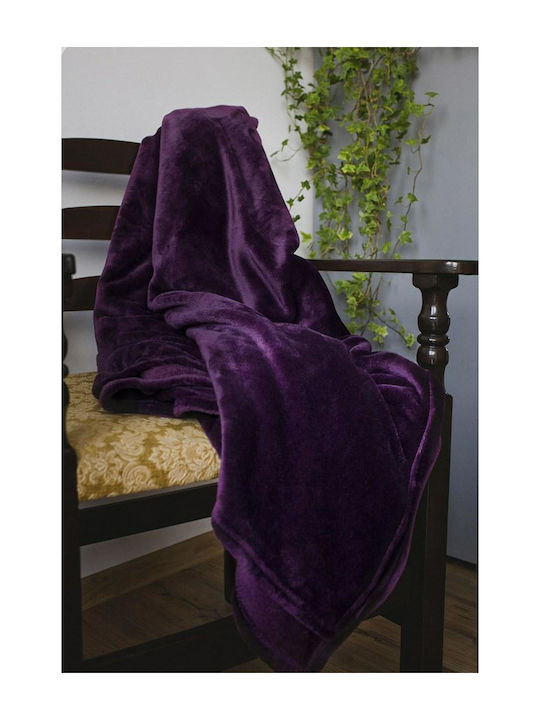 Faro Κουβέρτα Γούνινη Καναπέ 130x170εκ. Purple