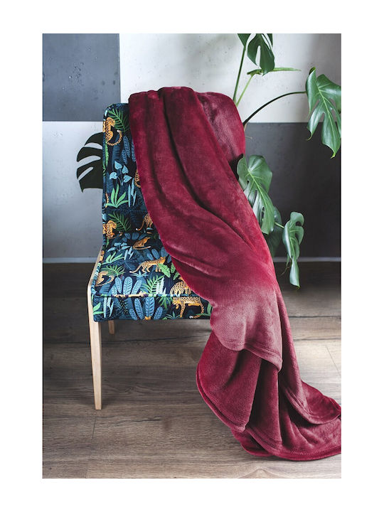 Faro Furry Sofa Blanket 130x170cm Burgundy
