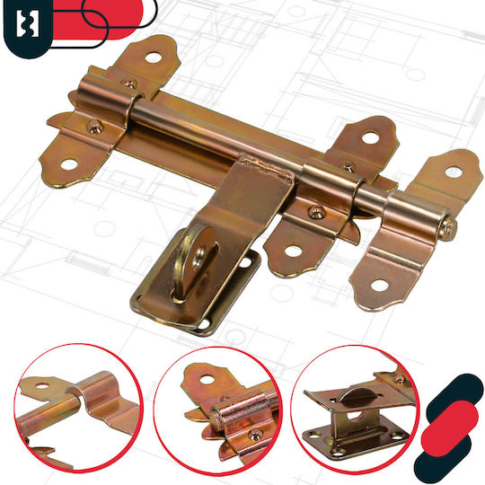 Kotarbau Zăvor Bolt pentru Poartă Garaj Încuietoare Ușă Poartă Oțel Galvanizat Auriu 150 Mm