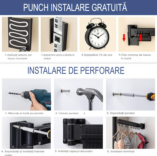 Uscătoare De Rufe Pliere De Perete 84cm