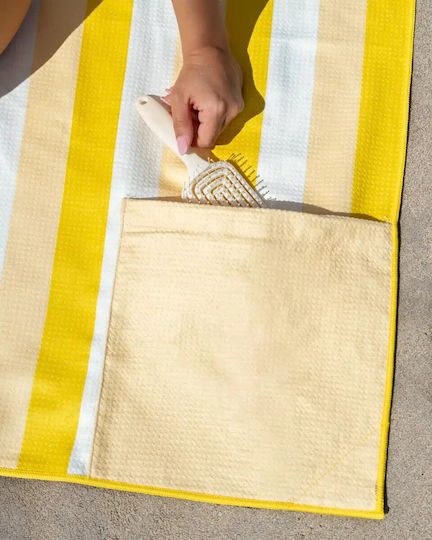 Flamingueo Πετσέτα Microfiber Σώματος 400gr/m² Κίτρινη 180x90εκ.