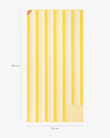 Flamingueo Πετσέτα Microfiber Σώματος 400gr/m² Κίτρινη 180x90εκ.