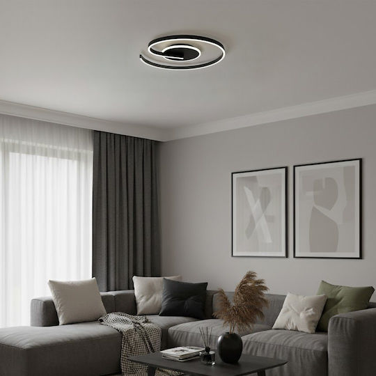 Eko Light Πλαφονιέρα Οροφής Μαύρη με Ενσωματωμένο LED