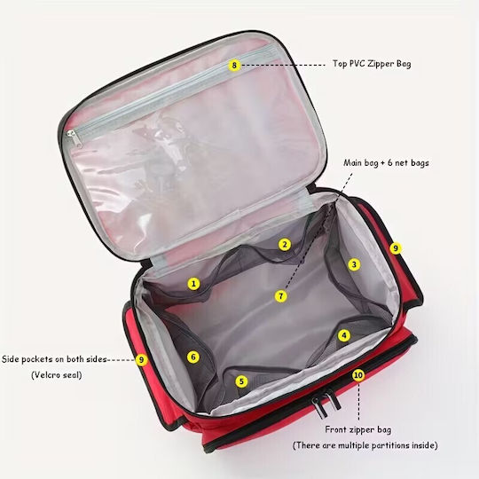 Insulated Medical First Aid Bag in Red Colour