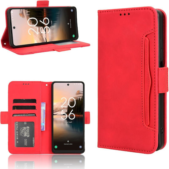 Tel1 TCL 40 NXTPAPER 4G Skin Feel Calf Card Slots Book Case Red