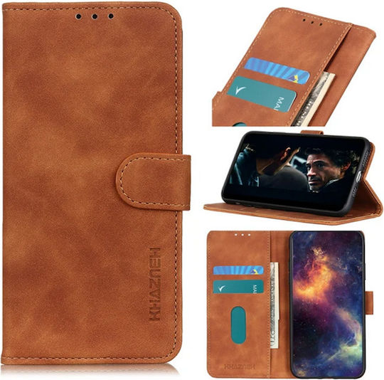 Khazneh Honor 9X Lite Textur Horizontale Flip Handyhülle Braun