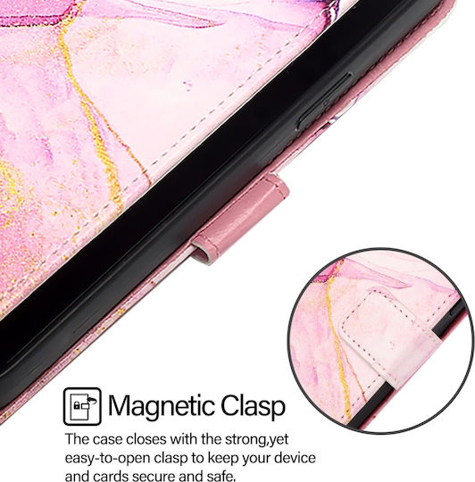 Tel1 Tcl 505 Marmor Muster Handyhülle Buch Rosa