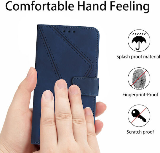 Tel1 Honor X7β 4g X7b 5g Honor 90 Stitching Embossed Θήκη Βιβλίο Blue