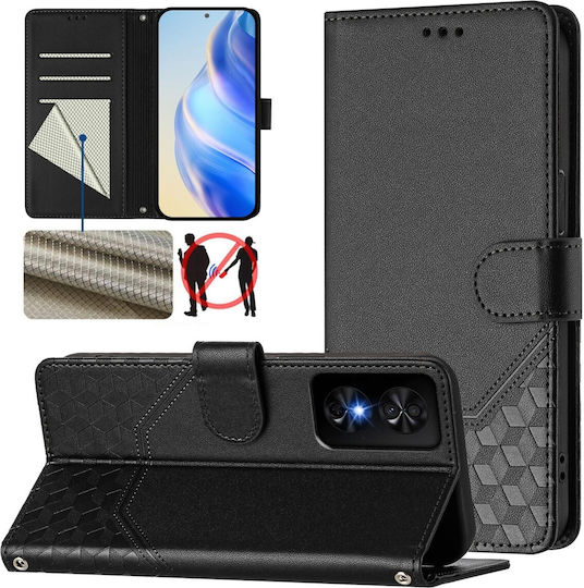 Tel1 Tcl 50 Se Honeycomb Embossing Rfid Калъф Книга Черен