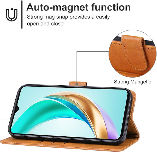 Tel1 Honor X6b Wallet Book Mobile Phone Case Brown