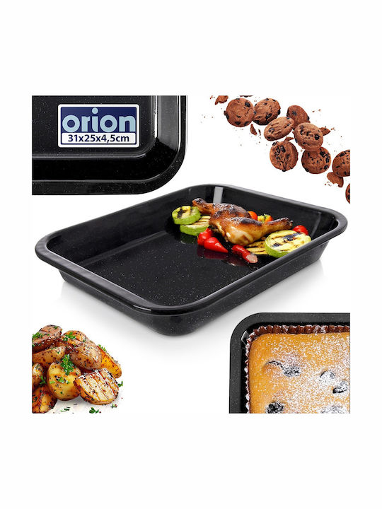 Orion Stainless Steel Baking Pan with Enamel Interior Coating 25x31cm