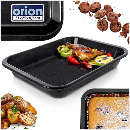 Orion Stainless Steel Baking Pan with Enamel Interior Coating 25x31cm