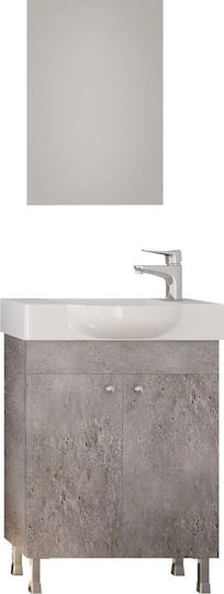Drop Litos 55 Blat cu Lavoar & Oglindă Lac Lucios L53xW24xH60cm Granit