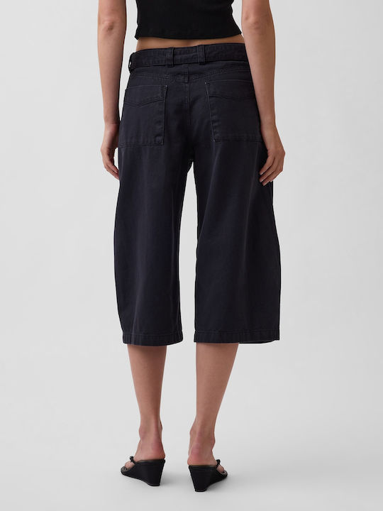 Women's Fabric Capri Trousers Moonless Black Night