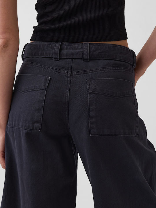 Women's Fabric Capri Trousers Moonless Black Night