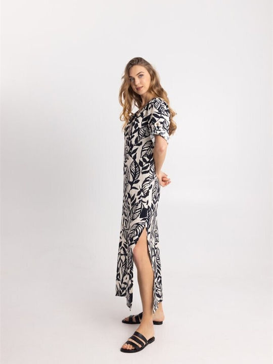 Лятна Maxi Рокля С Цепка Tropical Print