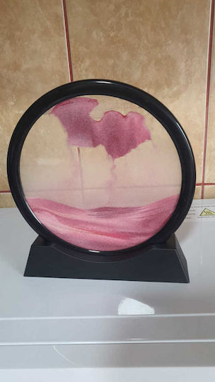Decor De Birou Clepsidră Arvada Minimaluxe Sticlă Nisip 3D Roz Negru