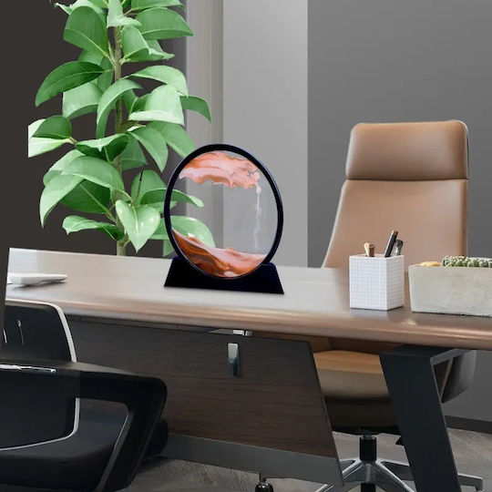 Decor Pentru Masă Tip Clepsidră Arvada Minimaluxe Sticlă/Nisip 3D Roșu Deschis Negru