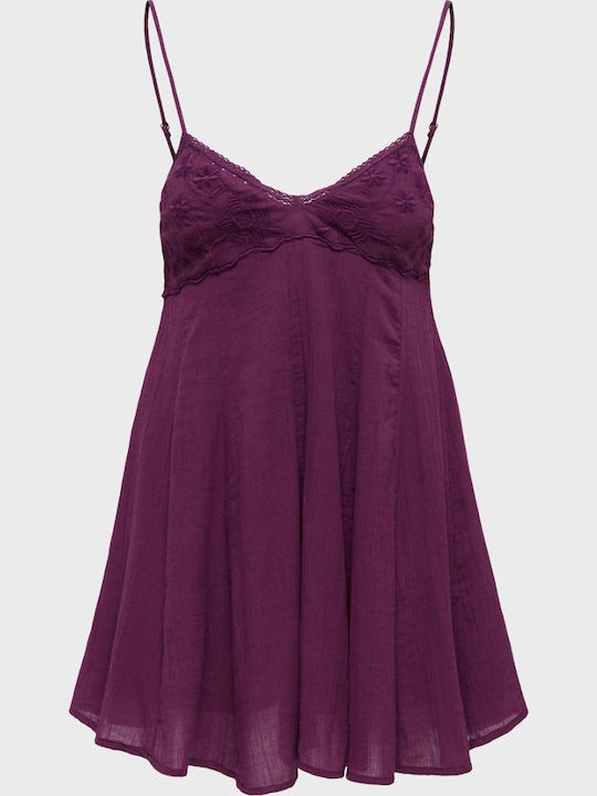 Summer Mini Dress Burgundy