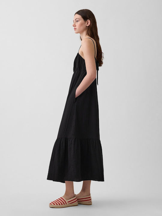 Sommer Maxi Damenkleid mit Rüschen True Black