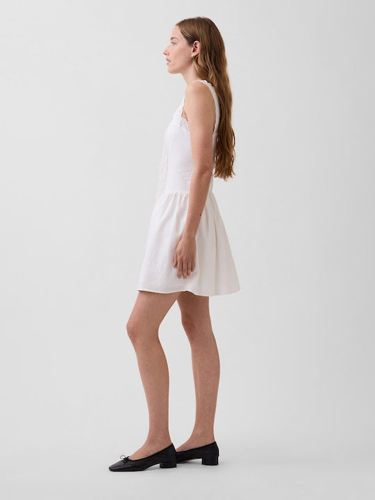Sommer Mini Hemdkleid Off-White