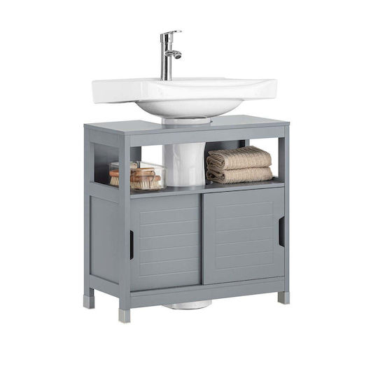 SoBuy Waschtisch mit Waschbecken L60xB30xH60cm Gray
