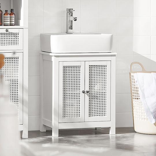 SoBuy Blat cu Lavoar L33xW33xH60cm Alb