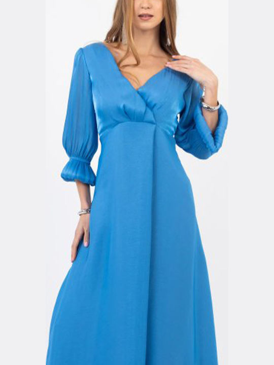Maxi Damenkleid für Hochzeit - Taufe Hellblau