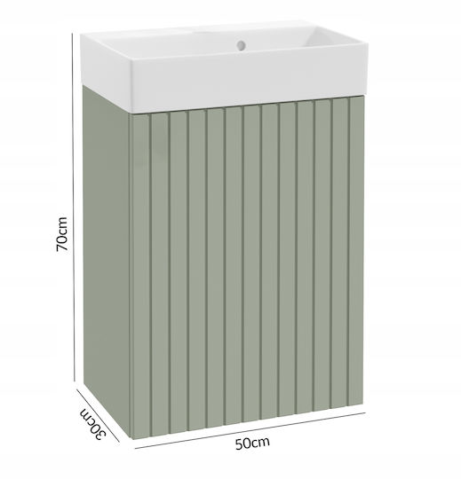 DomoDomo Badezimmer Waschtisch-Einheit M50xB30xH70cm Schwarz
