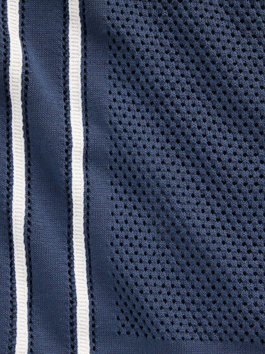 Κοντομάνικο Βαμβακερό Πουκάμισο Ριγέ Vintage Navy Blue