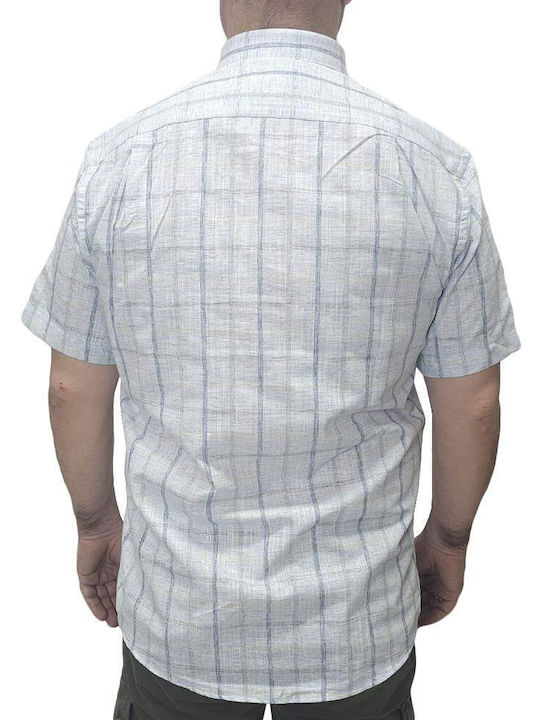Short Sleeve Shirt Regular Fit Checked Sky