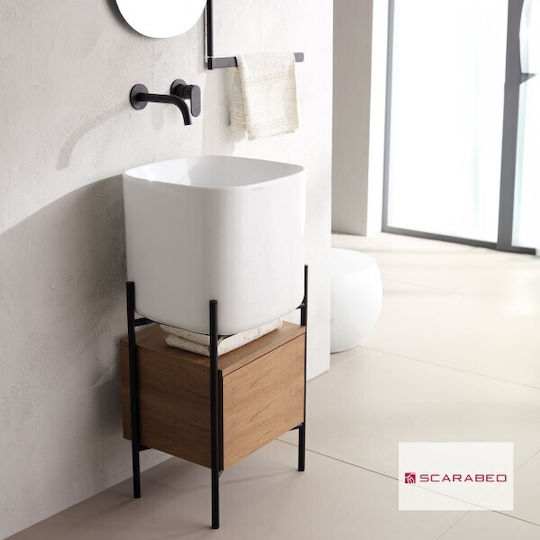 Scarabeo Diva 45 Πάγκος με Νιπτήρα Μ44xΒ39xΥ63.5cm Rovere Nodato
