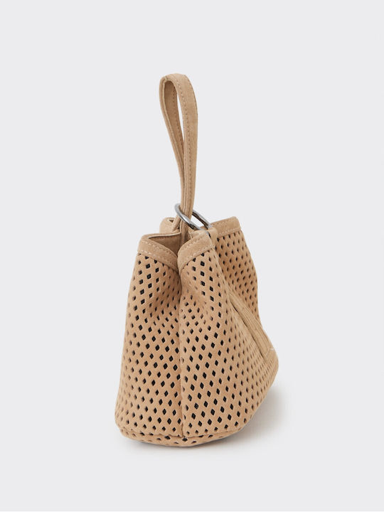 Leather Women's Handbag Beige