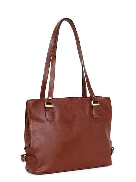 Leather Women's Satchel Bag Tabac Brown