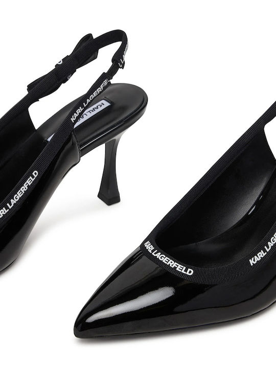 Pointed Toe Heels in Black Patent Leather